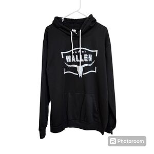 Morgan Wallen Black Cow Skull Hoodie, SZ Large